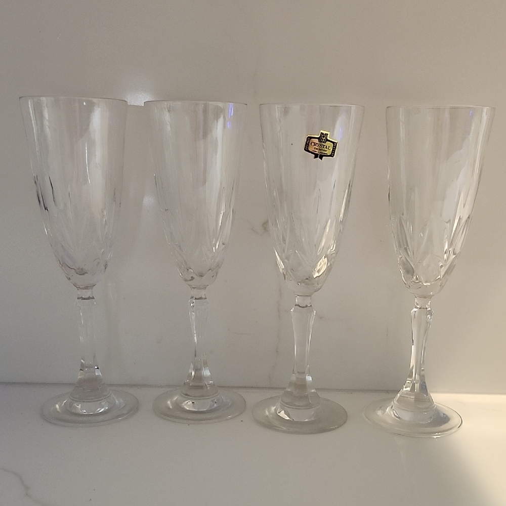 Crystal Zajecar Champagne Flutes Set